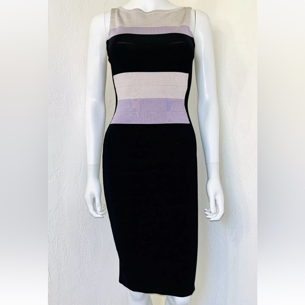 Karen Millen Black Lilac Colorblock
Bandage Bodycon Sheath Dress Size
XS (0-2)